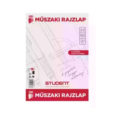 ICO Student: Műszaki rajzlap - A4, 20 db-os