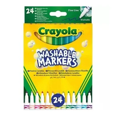 Crayola: Lemosható, vékonyhegyű filctoll készlet - 24 db-os