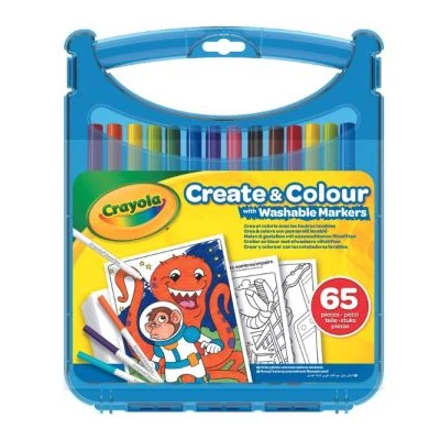 Crayola: SuperTips kimosható filctoll és papír készlet - 65 db-os