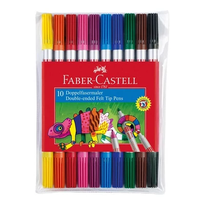 Faber-Castell: Kétvégű, kimosható, 10 db-os filctoll készlet