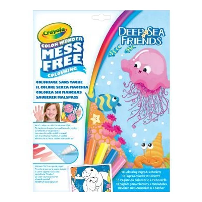 Crayola Color Wonder: Tengeri barátok maszatmentes kifestő készlet mappában