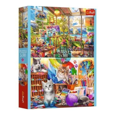Trefl: A festészet művészete - 2 x 500 darabos puzzle