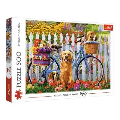 Trefl: Kerékpár és kutyusok puzzle - 500 darabos