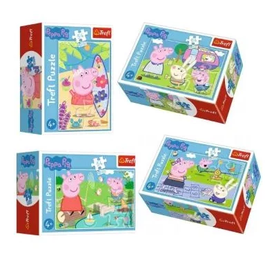 Trefl: Peppa malac boldog napja - 54 darabos mini puzzle, többféle