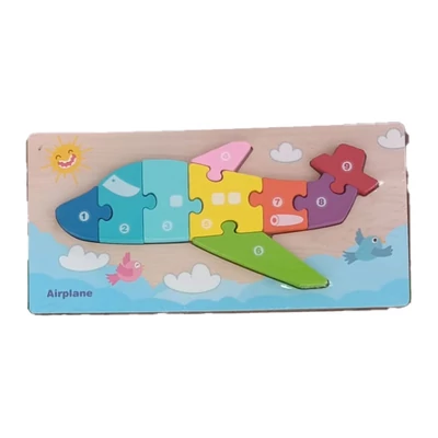Kép 2/7 - Fa puzzle, vegyes, 22x11 cm. PVC csom