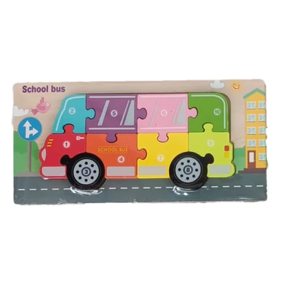 Kép 3/7 - Fa puzzle, vegyes, 22x11 cm. PVC csom