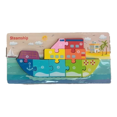 Kép 6/7 - Fa puzzle, vegyes, 22x11 cm. PVC csom