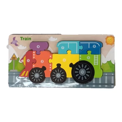 Kép 7/7 - Fa puzzle, vegyes, 22x11 cm. PVC csom