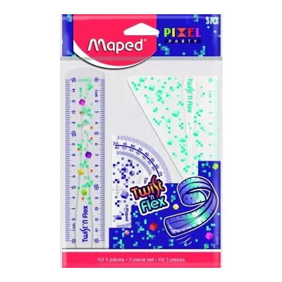 MAPED: Pixel Party vonalzókészlet, műanyag, törhetetlen - 3 db-os