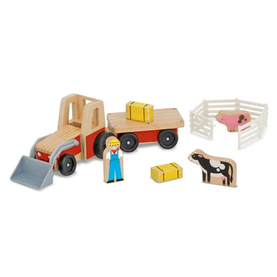 Melissa & Doug Fa jármű, Traktor kiegésztőkkel