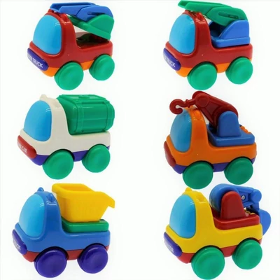 Kép 2/2 - Bébi teherautó, munkagépes, hátrahúzós, 6 féle, 8-9 cm átm., zacsk.