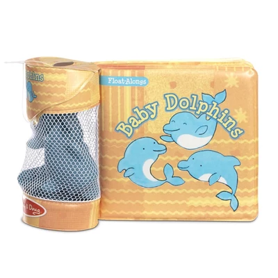 Kép 2/2 - Melissa & Doug, fürdőjáték, vízálló könyv, bébi delfinek