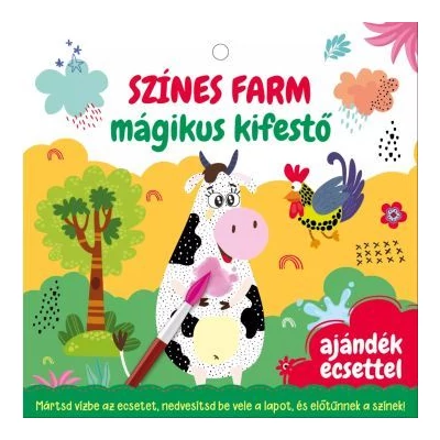 Színes farm mágikus kifestő - Ajándék ecsettel