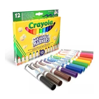 Crayola: Lemosható, tompahegyű filctoll készlet - 12 db-os