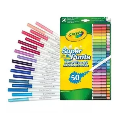 Crayola: Vékonyan és vastagon fogó lemosható filctoll készlet - 50 db