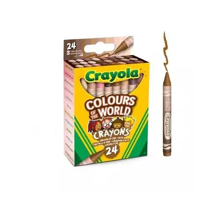 Crayola: Sokszínű Világ, bőrszín árnyalatok zsírkréta készlet - 24 db-os