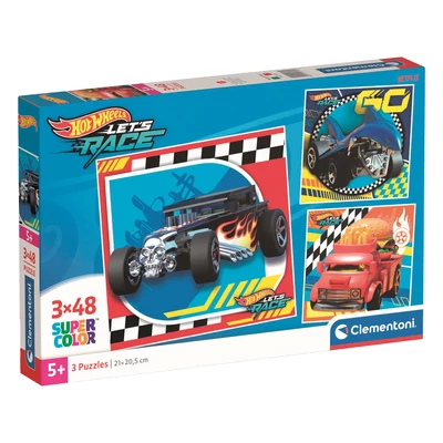 Puzzle, Hot Wheels, 3x48 db, 29x19 cm dob.