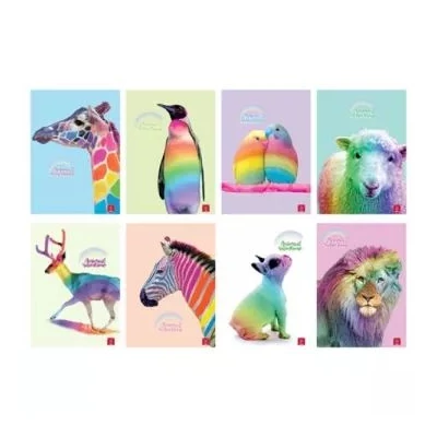Pigna: Animal Rainbow vonalas füzet, A4 - többféle
