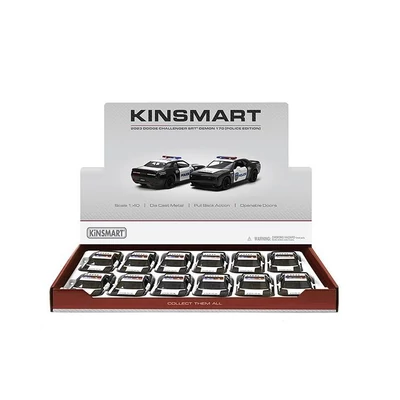 Kép 2/2 - Kinsmart Dodge Challenger SRT Demon 170 Police Edition fém autó nyitható ajtókkal 1:40 (többféle)