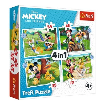 Trefl: Szép nap Mickey számára 4 az 1-ben puzzle - 35, 48, 54, 70 darabos