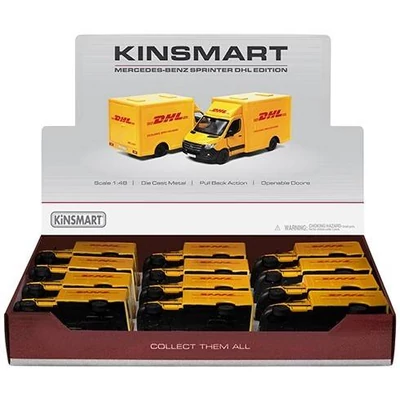Kép 2/2 - Diecast Mercedes-Benz Sprinter DHL Edition fém autó nyitható ajtókkal 1:48 (többféle)