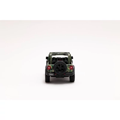 Kép 4/5 - Diecast Jeep Wrangler Camo Edition 2018 (nyitott tetős) fém autó nyitható ajtókkal 1:34 (többféle)