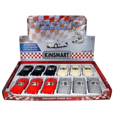 Kép 21/21 - Kinsmart Mercedes-Benz 300SL Coupe 1954 fém autó nyitható ajtókkal 1:36 (többféle)
