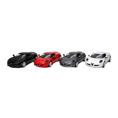 Kép 2/3 - Kinsmart Alfa Romeo 4c 2013 fém autó nyitható ajtókkal 1:32 (többféle)