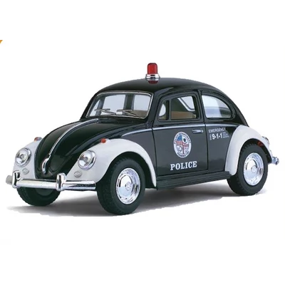 Kinsmart Volkswagen Classical Beetle 1967 (rendőr) fém autó nyitható ajtókkal 1:32 (többféle)