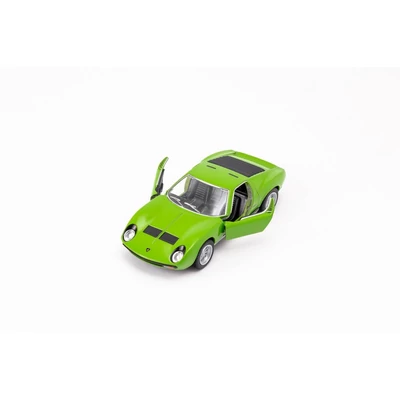 Kép 12/21 - Kinsmart Lamborghini Miura P400 SV 1971 fém autó nyitható ajtókkal 1:34 (többféle)