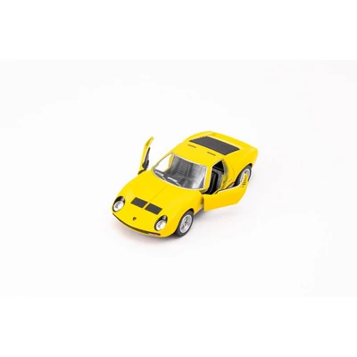 Kép 7/21 - Kinsmart Lamborghini Miura P400 SV 1971 fém autó nyitható ajtókkal 1:34 (többféle)