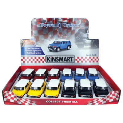 Kép 21/21 - Kinsmart Toyota FJ Cruiser fém autó nyitható ajtókkal 1:36 (többféle)
