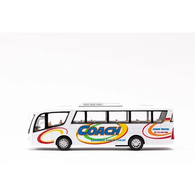 Kép 14/17 - Kinsmart Coach Travel fém busz nyitható ajtókkal (többféle)