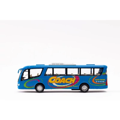 Kép 2/17 - Kinsmart Coach Travel fém busz nyitható ajtókkal (többféle)