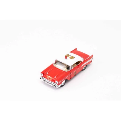 Kinsmart Chevrolet Bel Air (rendőr/tűzoltó kiadás) 1957 fém autó nyitható ajtókkal 1:40 (többféle)