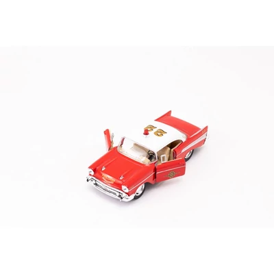 Kép 2/11 - Kinsmart Chevrolet Bel Air (rendőr/tűzoltó kiadás) 1957 fém autó nyitható ajtókkal 1:40 (többféle)