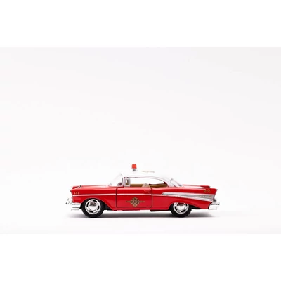 Kép 3/11 - Kinsmart Chevrolet Bel Air (rendőr/tűzoltó kiadás) 1957 fém autó nyitható ajtókkal 1:40 (többféle)