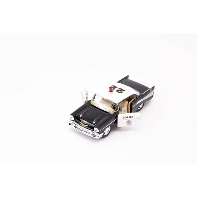Kép 7/11 - Kinsmart Chevrolet Bel Air (rendőr/tűzoltó kiadás) 1957 fém autó nyitható ajtókkal 1:40 (többféle)