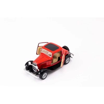 Kép 2/21 - Kinsmart Ford 3 ablakos coupe 1932 fém autó nyitható ajtókkal 1:34 (többféle)