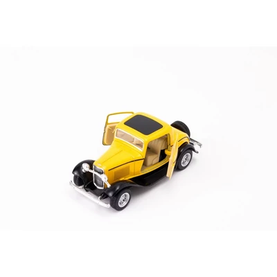 Kép 7/21 - Kinsmart Ford 3 ablakos coupe 1932 fém autó nyitható ajtókkal 1:34 (többféle)