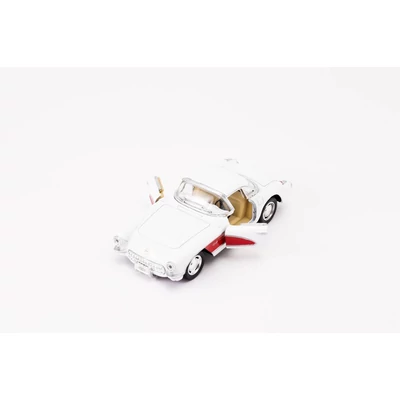Kép 12/21 - Kinsmart Chevrolet Corvette 1957 fém autó nyitható ajtókkal 1:34 (többféle)