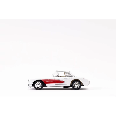 Kép 13/21 - Kinsmart Chevrolet Corvette 1957 fém autó nyitható ajtókkal 1:34 (többféle)