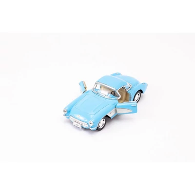 Kép 2/21 - Kinsmart Chevrolet Corvette 1957 fém autó nyitható ajtókkal 1:34 (többféle)