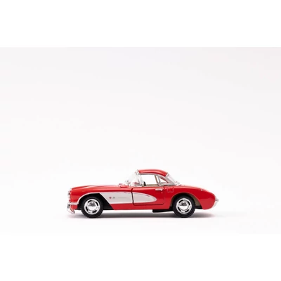 Kép 8/21 - Kinsmart Chevrolet Corvette 1957 fém autó nyitható ajtókkal 1:34 (többféle)