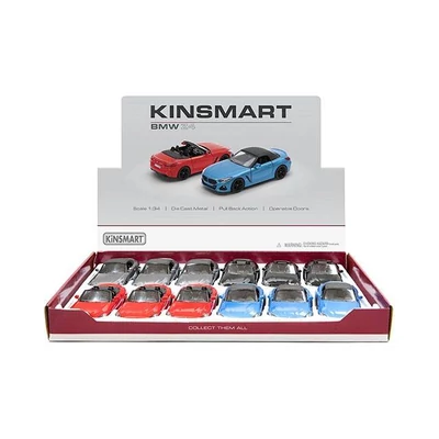 Kép 21/21 - Kinsmart BMW Z4 fém autó nyitható ajtókkal 1:34 (többféle)