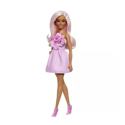 Barbie: Fashionista barátnők stílusos divatbaba - Baba rózsás ruhában