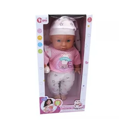 Hangot adó játékbaba lámakornis ruhában - 35 cm