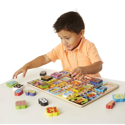 Kép 3/3 - Melissa & Doug Fa készségfejlesztő játék, Óriás puzzle, számok