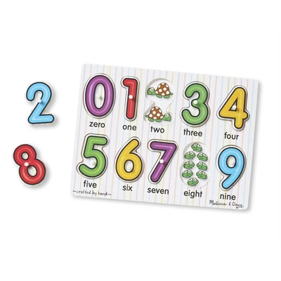 Kép 2/2 - Melissa & Doug Fa készségfejlesztő játék, Puzzle fogantyúval, számok