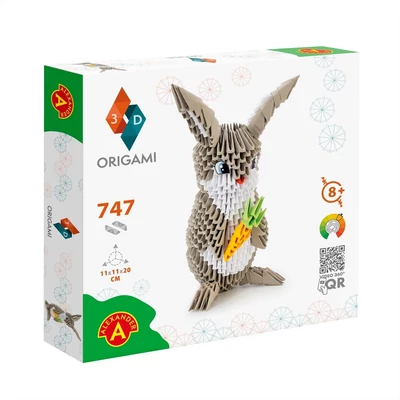 Kép 2/3 - Origami 3D Nyuszi papírhajtogatós építőjáték